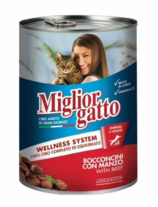Miglior Gatto Chunks with Beef 405gm 8007520012126
