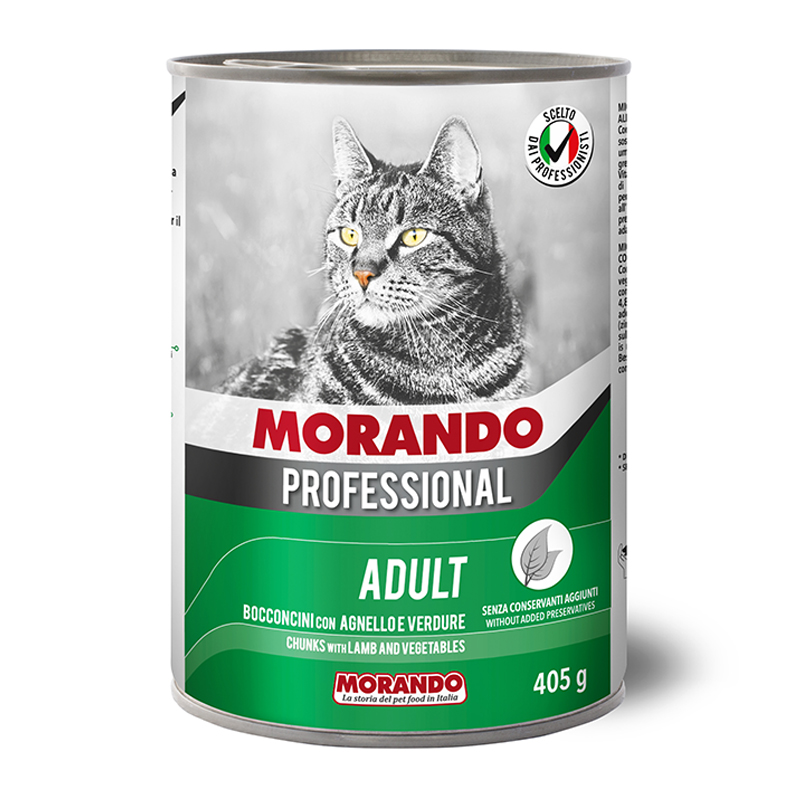 Morando Professional Gatto Adult Chunks with Lamb and Vegetables 405gm 8007520099424