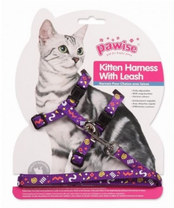 Pawise Kitten Harness+Leash Purple 8886467580024