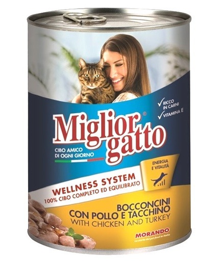 [Miglior] Miglior Gatto Chunks with Chicken and Turkey 405gm 8007520012188