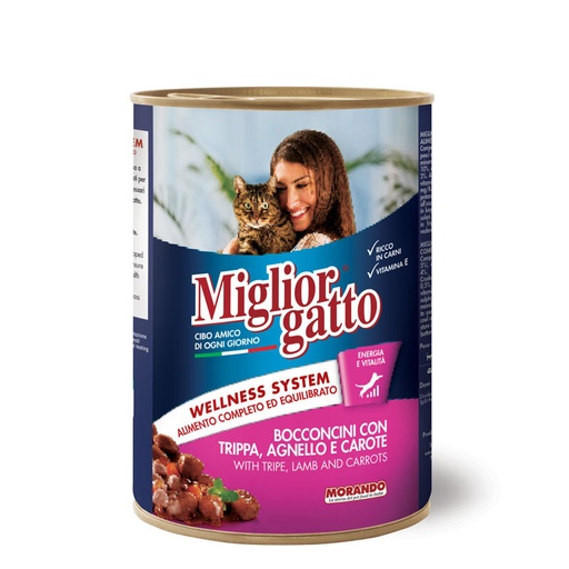 [Miglior] Miglior Gatto Chunks with Tripe, Lamb, and Carrots 405g 8007520012416