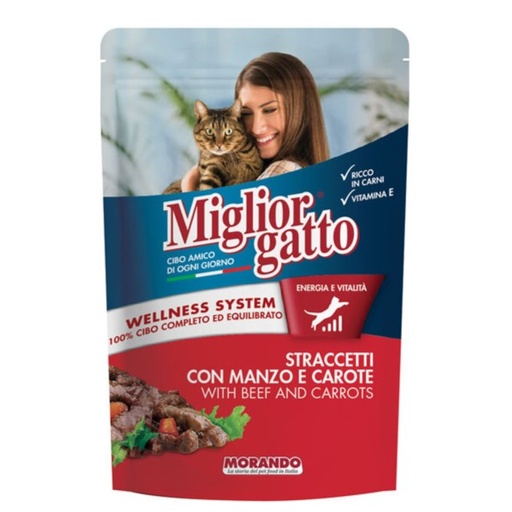 [Miglior] Miglior Gatto Beef Strips and Carrots 100gm Packet 8007520014014