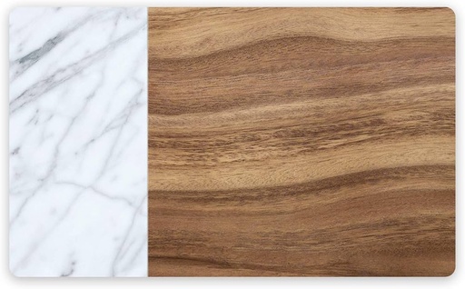 [Tarhong] Tarhong Acacia Wood & Carrara Marble Pet Placemat 11.5" x 19" 789313392070